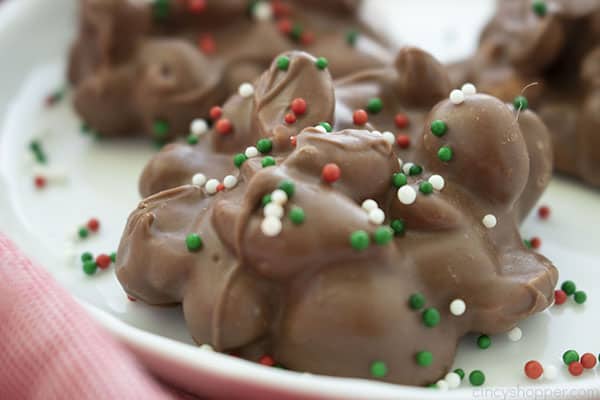 Slow Cooker Chocolate Covered Peanut Clusters