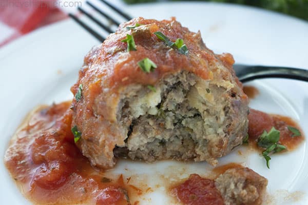 Italian Meatballs with sauce on a plate