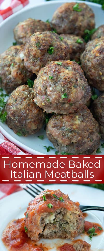 Homemade Baked Italian Meatballs
