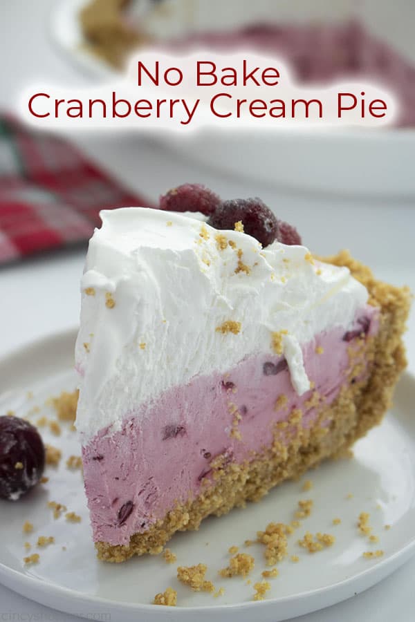 NO Bake Cranberry Cream Pie