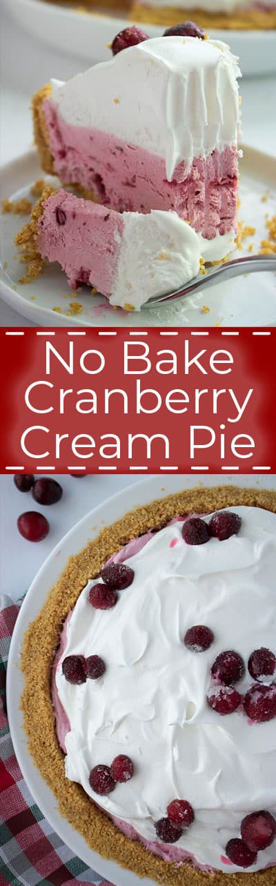 No Bake Cranberry Cream Pie