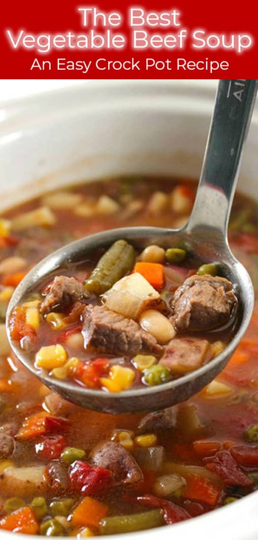 The Best Vegetable Beef Soup made in a Slow Cooker