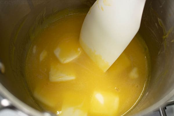 butter being melted in a pot