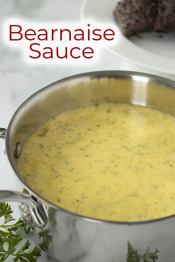 bearnaise sauce recipe in a sauce pan