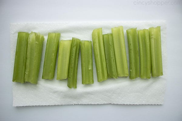 sliced celery sticks