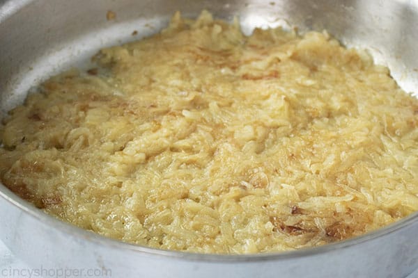 onions caramelizing in a skillet