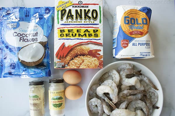 ingredients to make coconut shrimp recipe