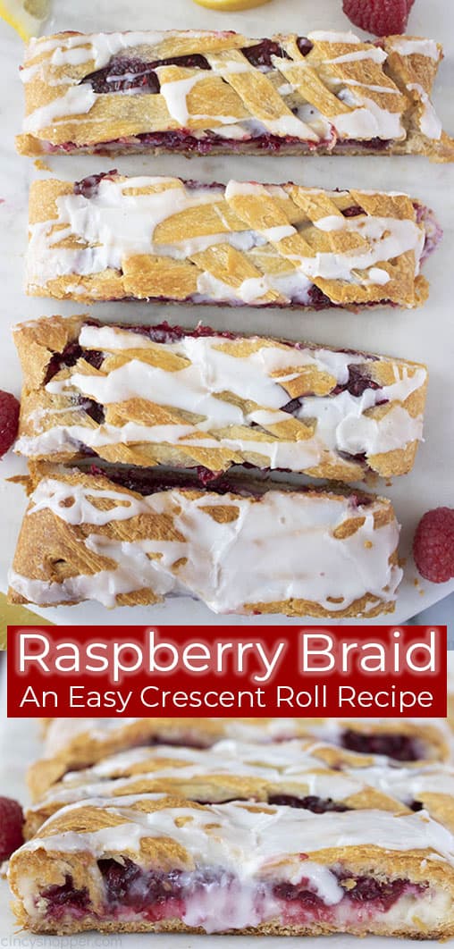 slices of raspberry braid crescent roll pastry