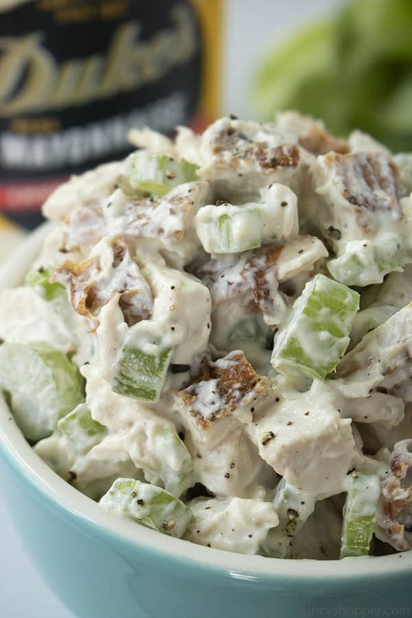 bowl of simple chicken salad