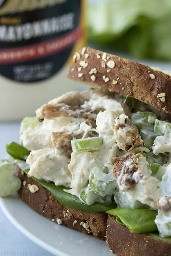 cold chicken salad sandwich with lettuce