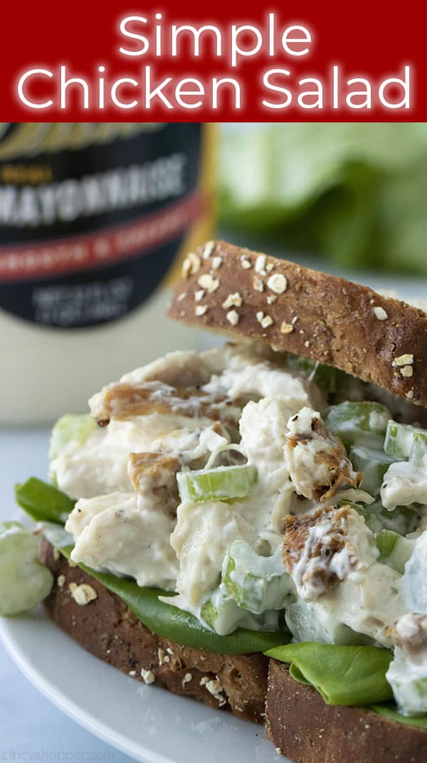 titled image (and shown): simple chicken salad (shown as a sandwich)