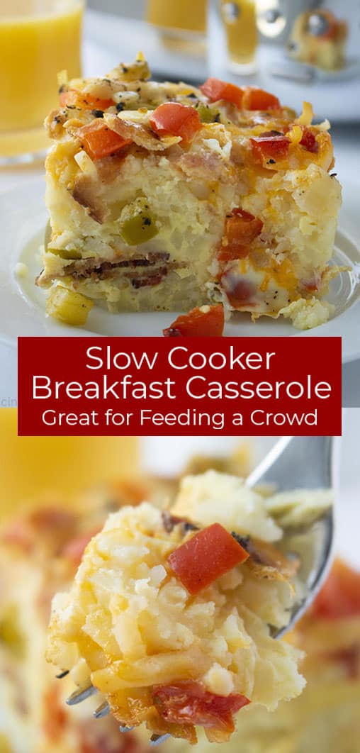slow cooker breakfast casserole photo collage