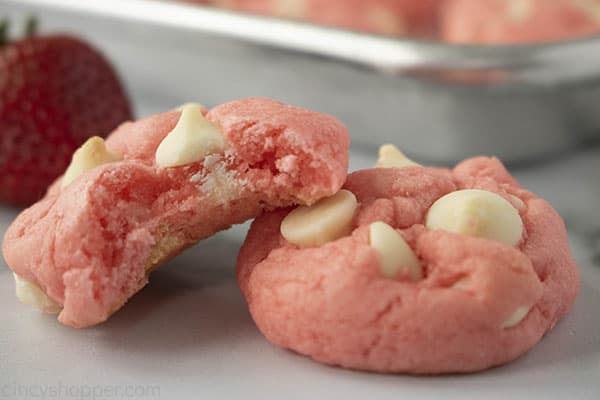 Easy Strawberry Cookies stacked