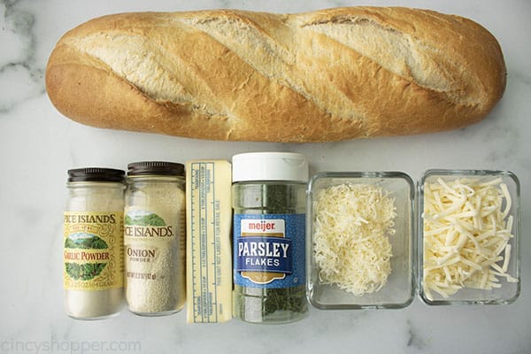 ingredients to make a garlic bread recipe