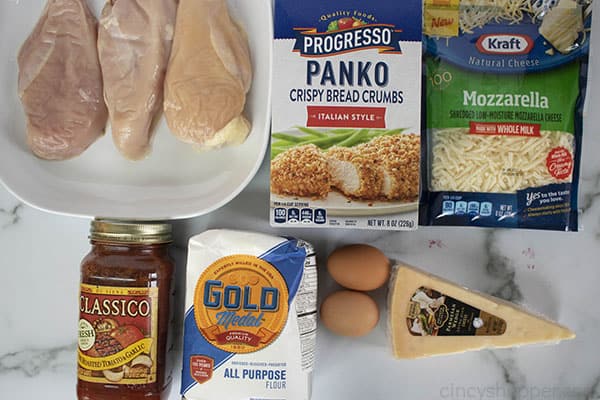 ingredients to make a chicken parmesan recipe
