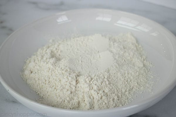 all purpose flour in white bowl