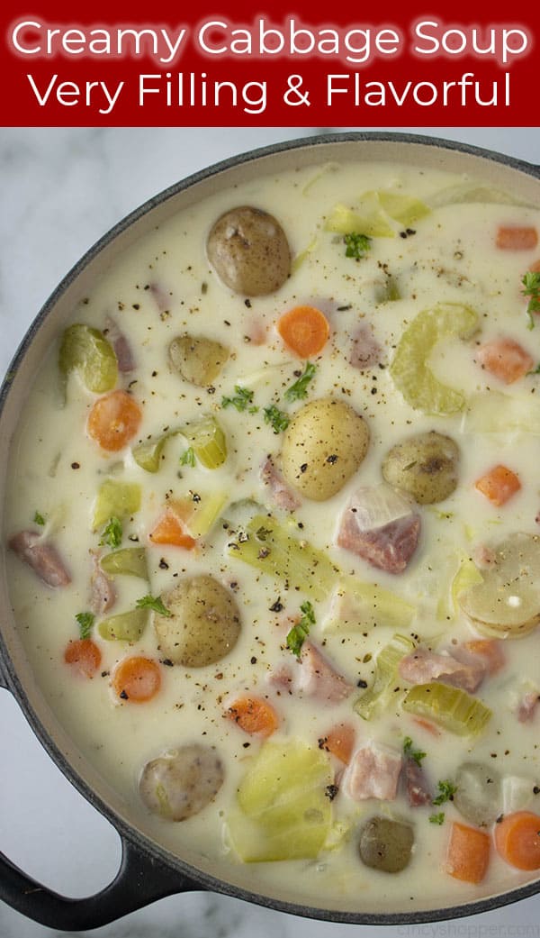 Long pin with pot of cabbage and vegetable soup