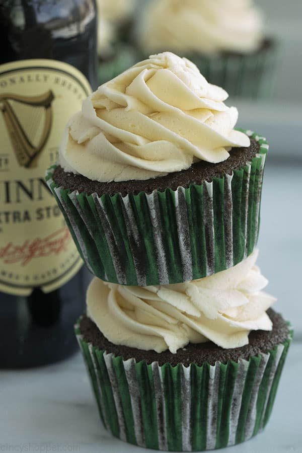 Stack of Chocolate Guinness Cupcakes