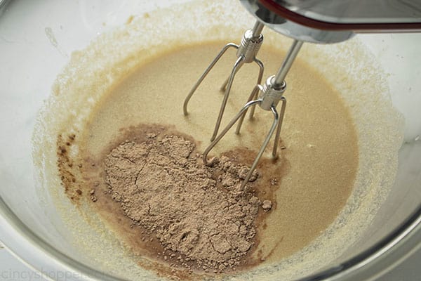Dry chocolate added to beer mixture