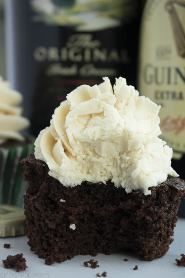 Chocolate Boozy Cupcake with frosting 