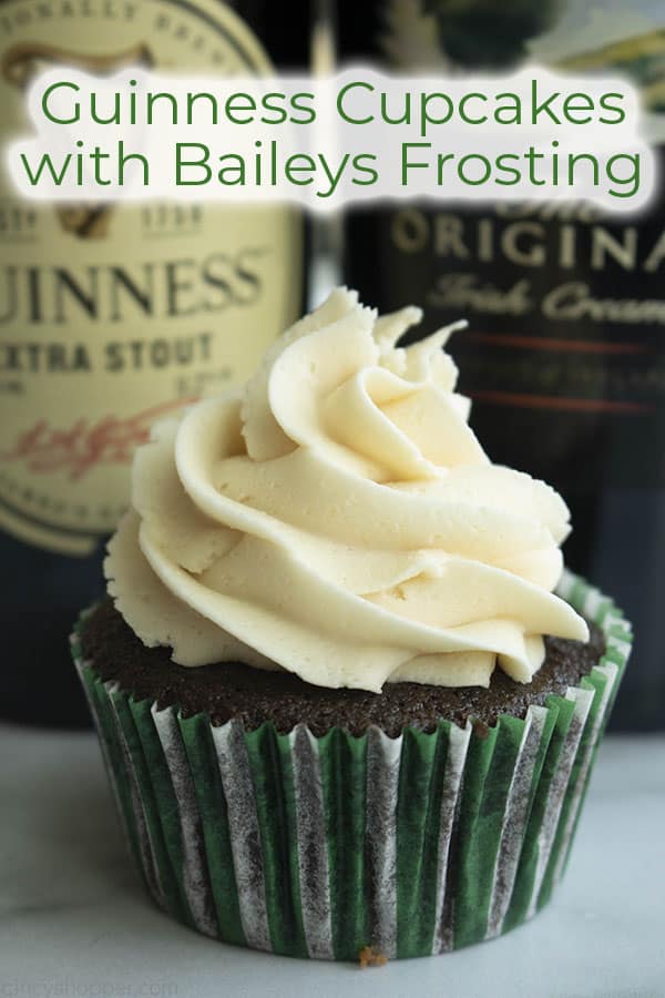 Chocolate Guinness Cupcakes with text