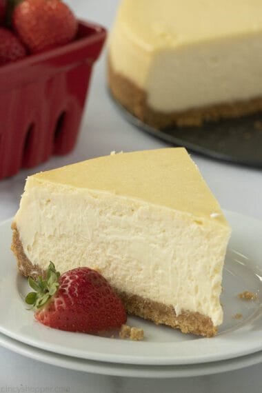 new york style cheesecake on plate