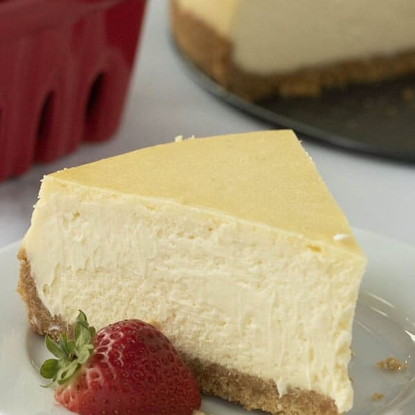 new york style cheesecake on plate