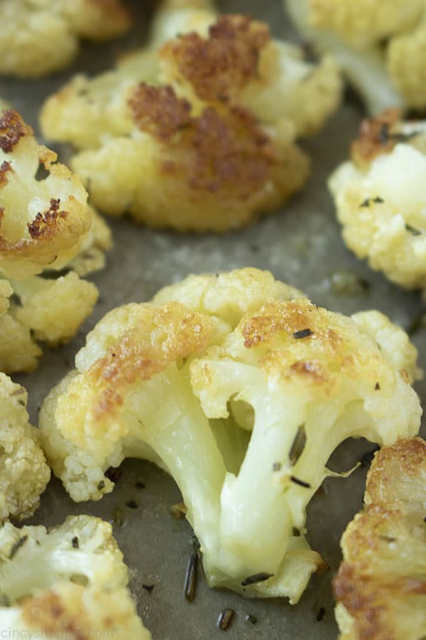 Roasted cauliflower on a pan