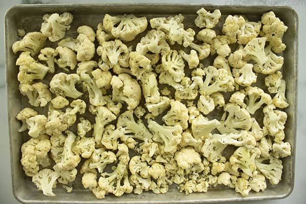 How to make Roasted Cauliflower, step 5: Transfer the cauliflower to a baking sheet and spread them out in a single layer.