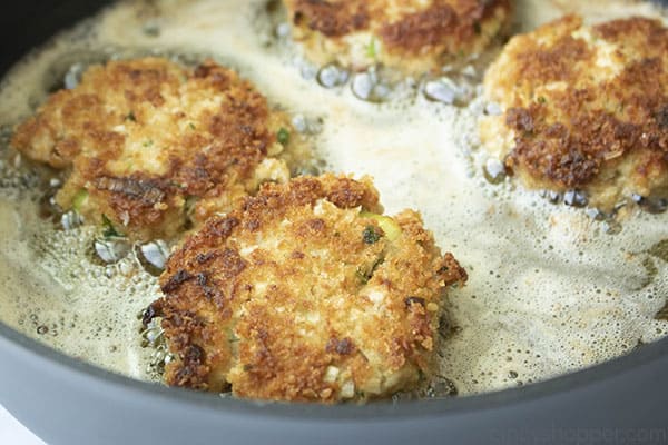 pan frying salmon patties in oil