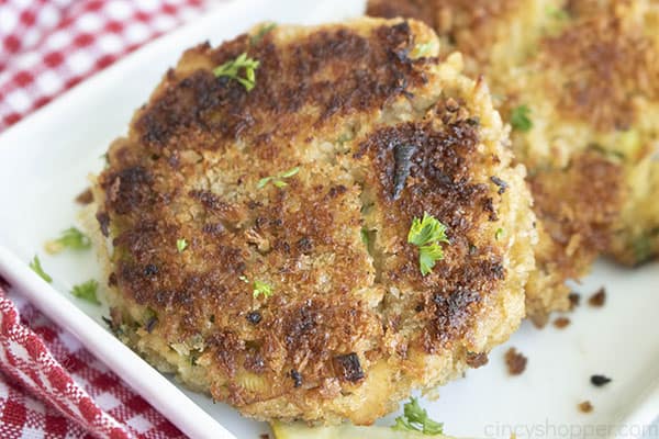 golden brown seafood patty