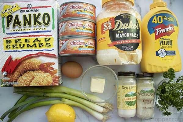ingredients to make salmon patty recipe