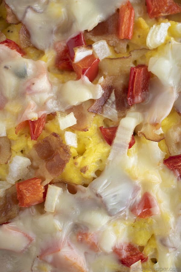 close up image of toppings on a pizza