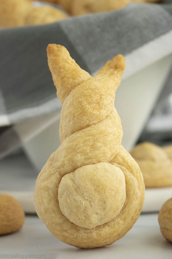 Easter Bunny shaped crescent rolls