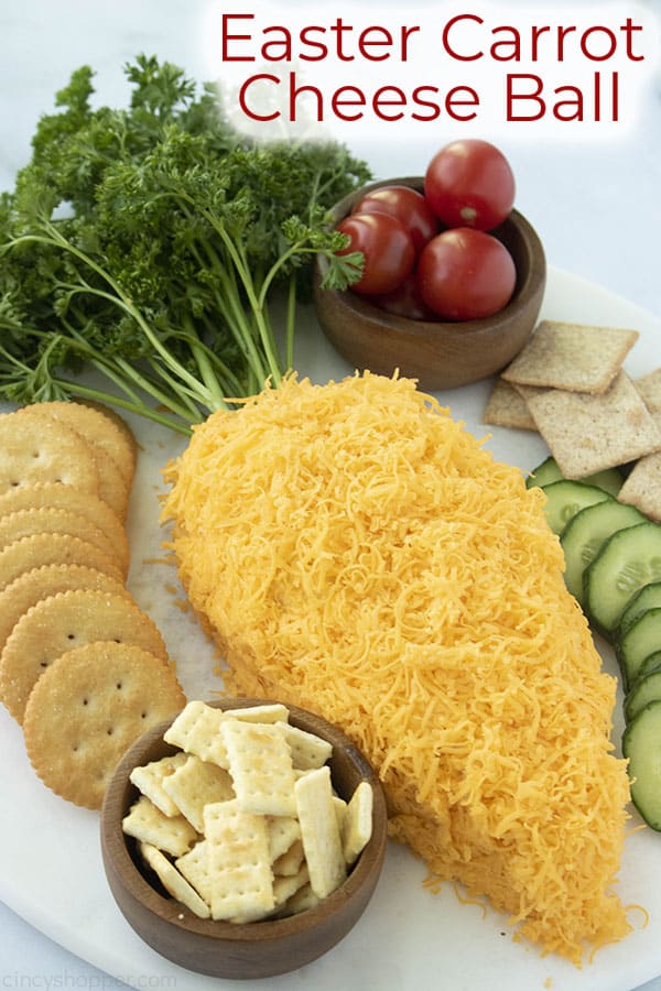 Easter Cheese ball with text on image