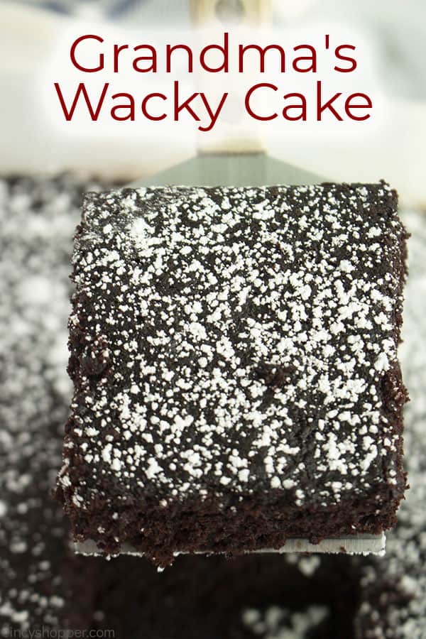 titled photo (and shown): Grandma's Wacky Cake