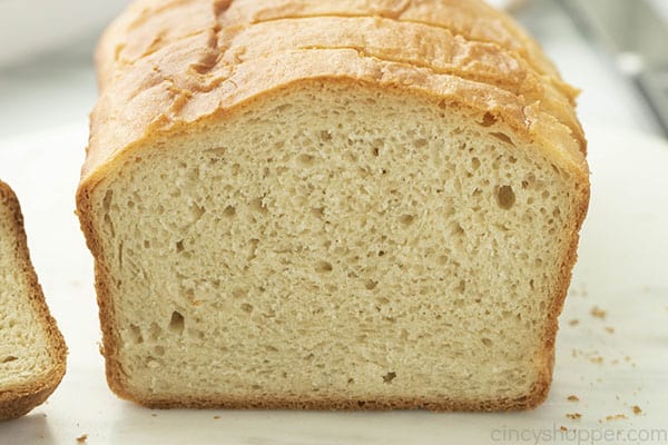 close up image of fluffy white bread