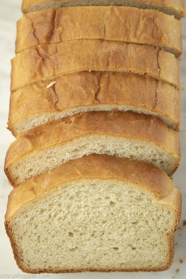 looking down on a loaf of white sandwich bread