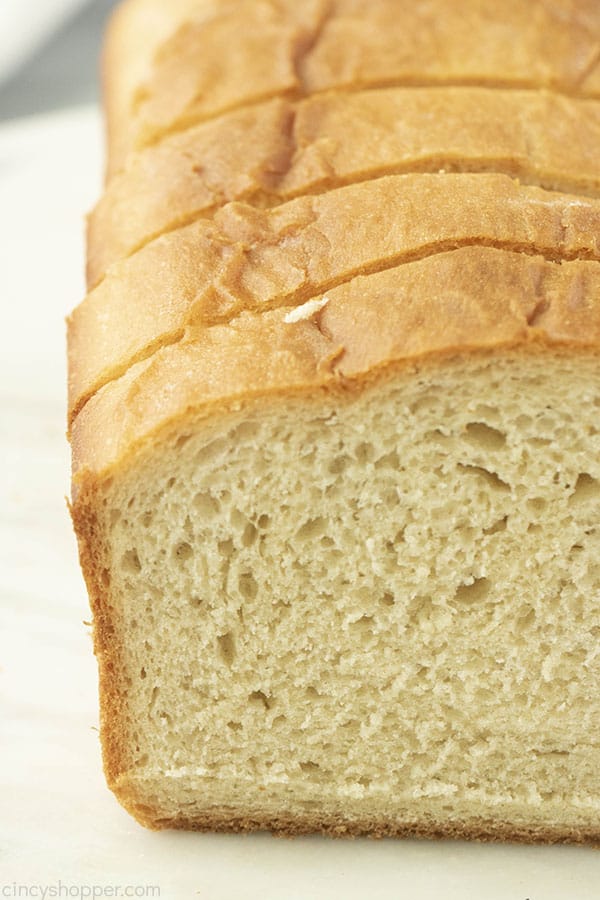 close up showing the texture of home baked bread