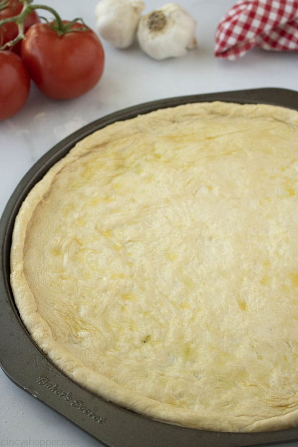 Homemade Pizza Dough on pan