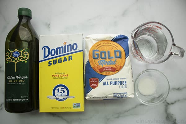 Ingredients to make Homemade Pizza Dough Recipe