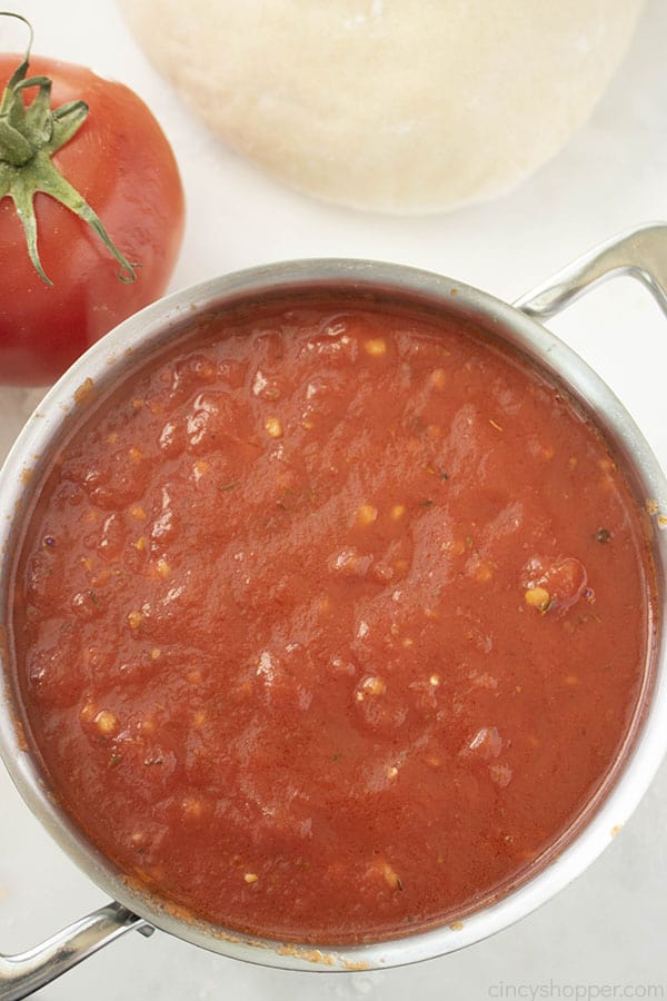 Homemade Pizza Sauce in a pan.