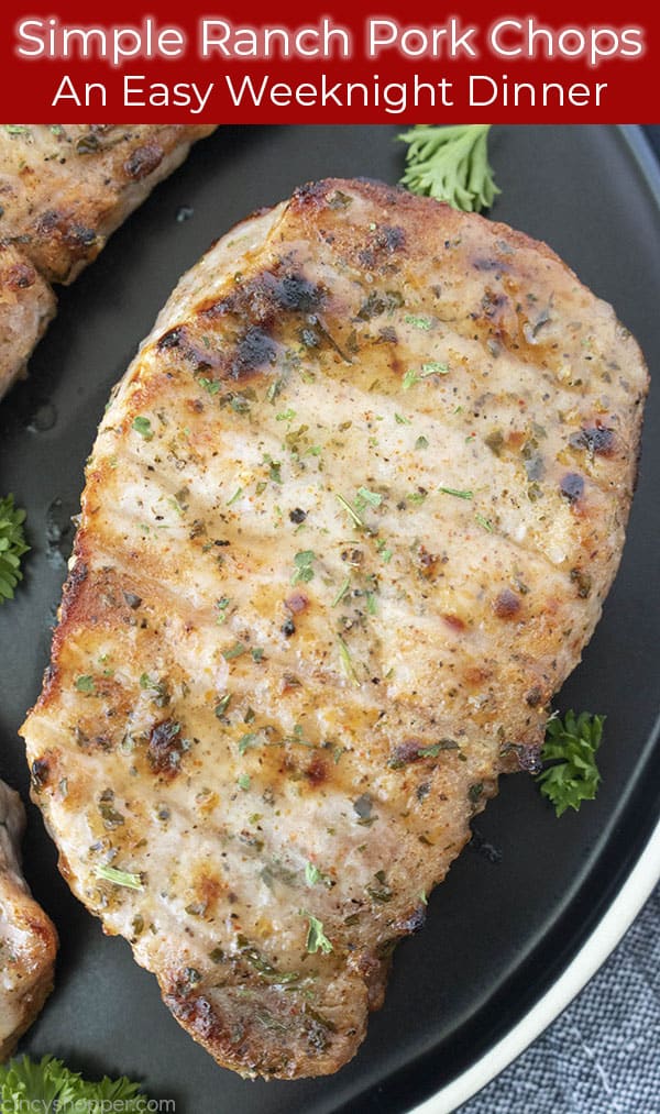 Text on image with Ranch flavored Pork Chop