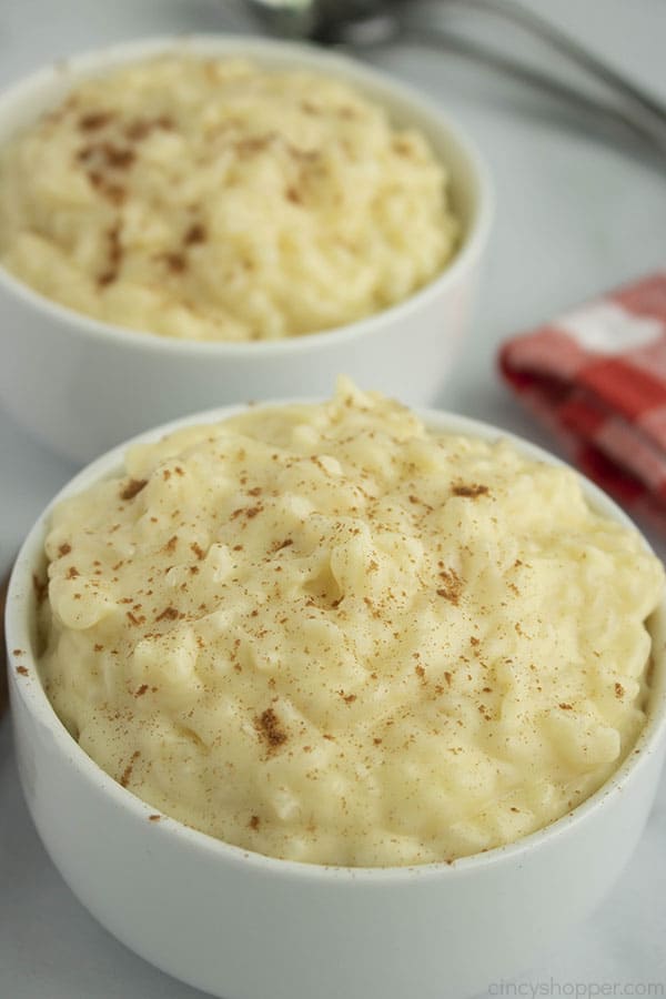 Easy Rice Pudding in a bowl.