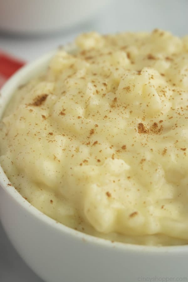 Classic Rice Pudding in a white bowl