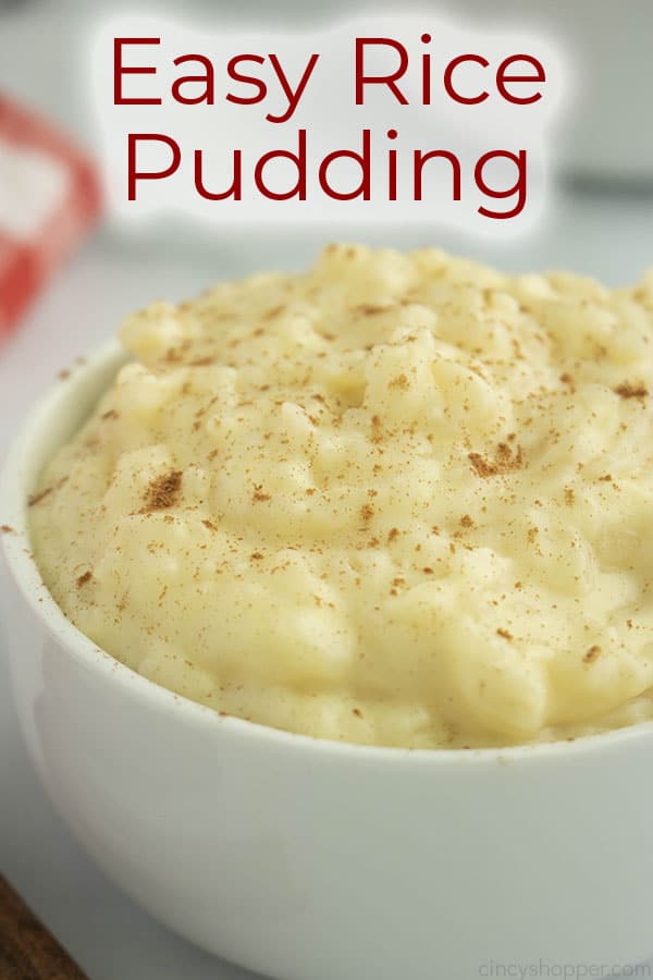 Text on image easy rice pudding