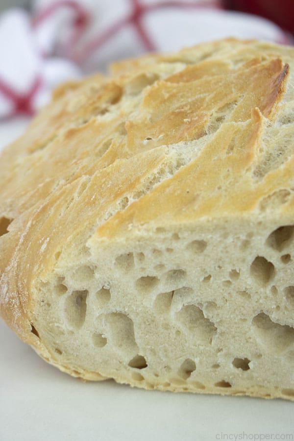 Slice of No Knead Bread