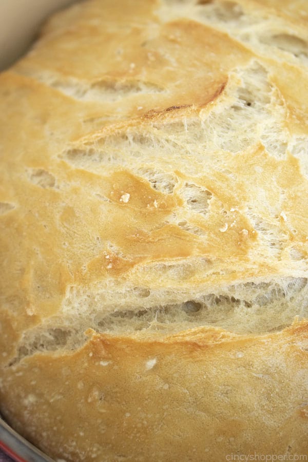 Closeup of crusty homemade bread