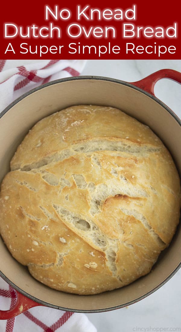 Text on image of Simple Dutch Oven Bread