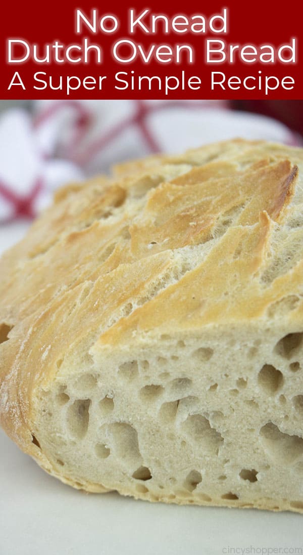 Long pin image with text Sliced Dutch Oven Bread